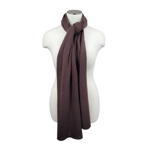 Lord and Taylor Y2K Cashmere Long Knit Elegant Chocolate Brown Scarf